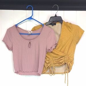 ❤️5/$25 2 Tops Ribbed Mauve Crop Top